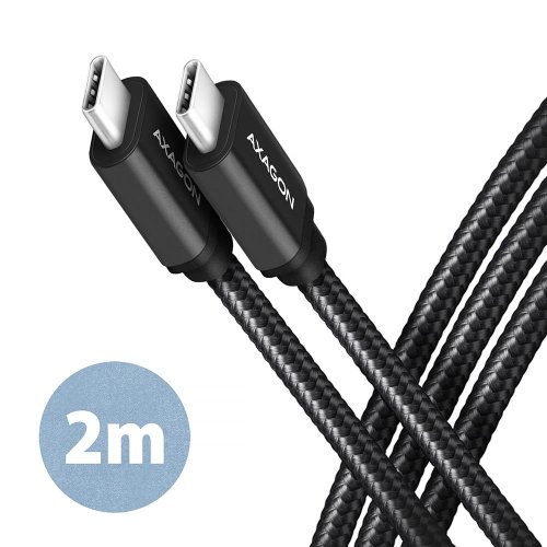 Axagon CABLE USB-C TO USB-C 2M 60W/BLACK BUCM3-CM20AB