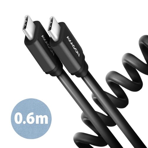 Axagon CABLE USB-C TO USB-C 0.6M 60W/TWISTER BLK BUCM-CM10TB