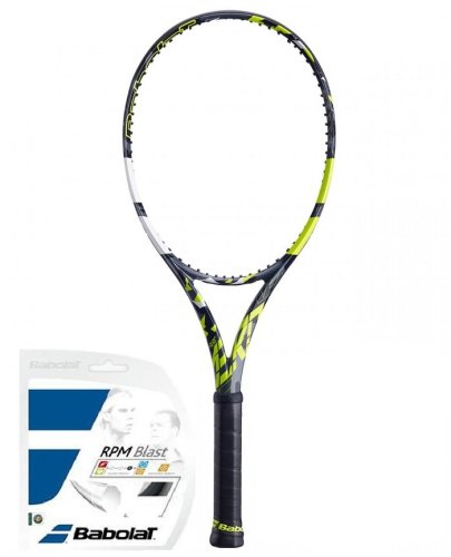 Babolat Pure Aero 98 - grey/yellow/white + string