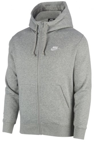 Nike Swoosh M Club Hoodie FZ BB - dark grey heather/matte silver/white