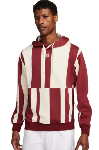 Nike Court Heritage Dri-Fit Fleece Tennis Hoodie - team red/coconut milk