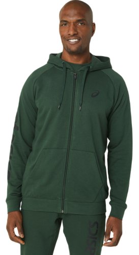 Big Asics FZ Hoodie - rain forest/perfomance black