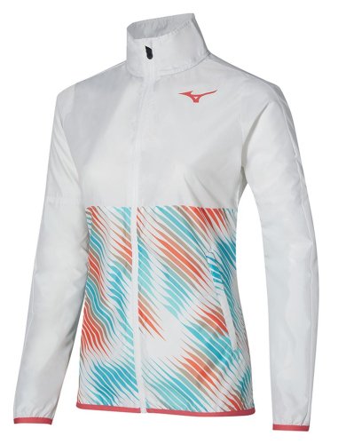Mizuno Printed Jacket - white/fierry coral