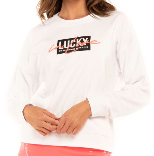 Core Signature Lucky In Love Pullover - white