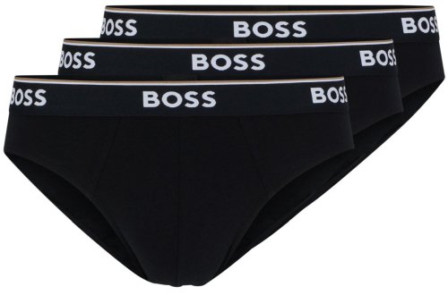 Boss x Matteo Berrettini Stretch-Cotton Briefs With Logo Waistbands 3P - black