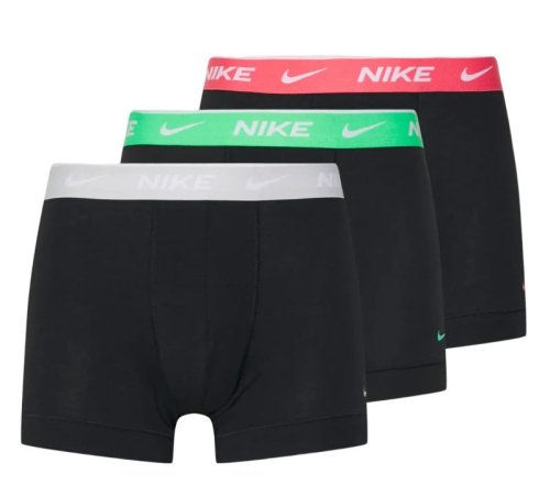 Nike Everyday Cotton Stretch Trunk 3P - black/sea coral/platinum/electric algae