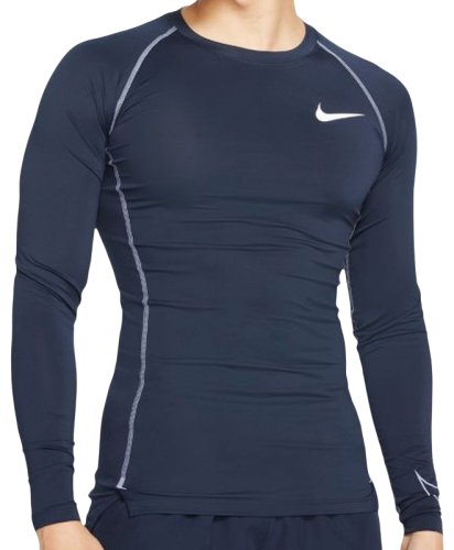 Nike Pro Dri-Fit Tight Top LS M - obsidian/iron purple/iron purple