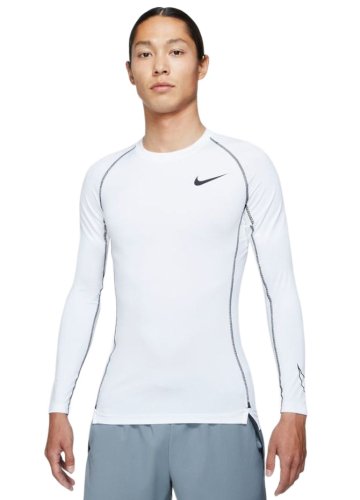 Nike Pro Dri-Fit Tight Top LS M - white/black/black