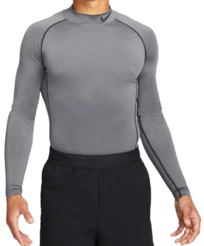 Nike Pro Dri-Fit Tight LS Mock M - iron grey/black/black