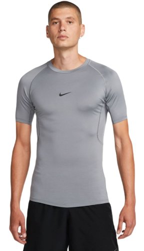Nike Pro Dri-FIT Tight Short-Sleeve Fitness Top - smoke grey/black