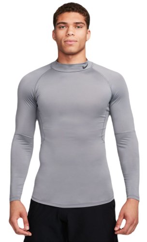 Nike Pro Dri-FIT Fitness Mock-Neck Long-Sleeve - smoke grey/black