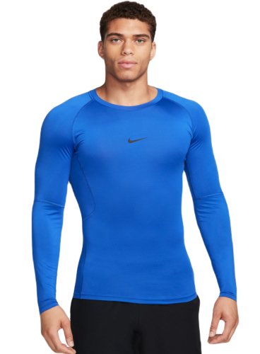 Nike Pro Dri-FIT Tight Long-Sleeve Fitness Top - game royal/black