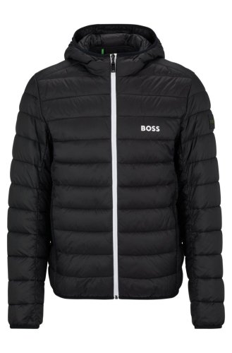 Boss Water-Repellent Puffer Jacket With Branded Trims - black