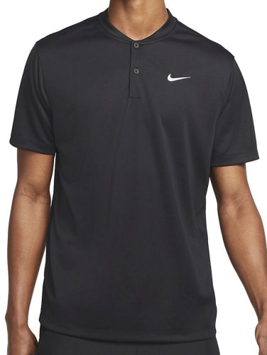 Nike Men's Court Dri-Fit Blade Solid Polo - black/white