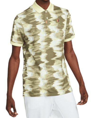 Nike Print Slim-Fit Polo - medium olive/lemon chiffon