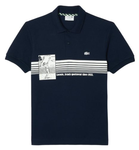 Lacoste French Made Original L.12.12 Print Polo Shirt - midnight blue
