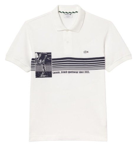 Lacoste French Made Original L.12.12 Print Polo Shirt - white