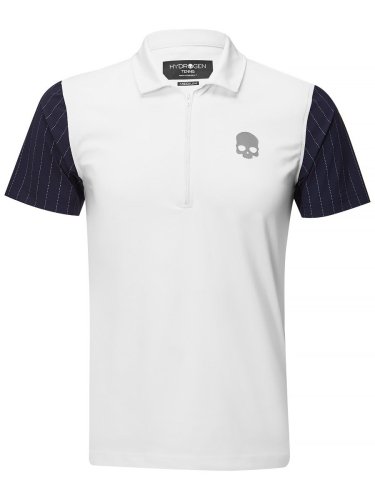Hydrogen Tech Zipped Polo - white/blue