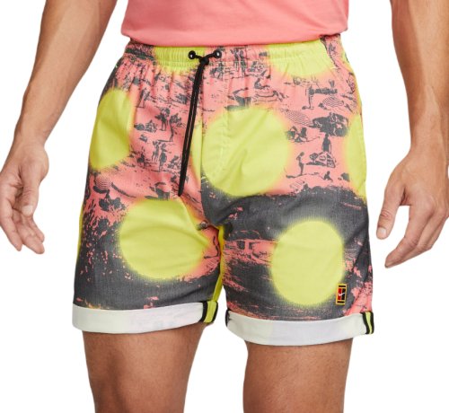 Nike Dri-FIT Heritage Print Tennis Shorts - volt