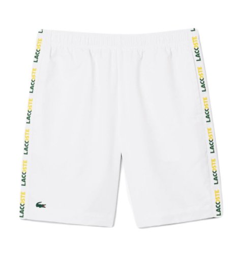 Lacoste Sportsuit Logo Stripe Tennis Shorts - white/green