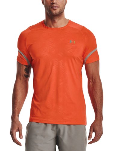 Under armour Rush Emboss Short Sleeve - papaya/pewter