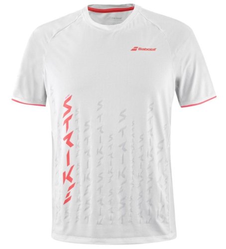 Babolat Strike Crew Neck T-Shirt - white/strike red