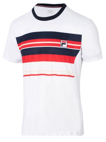 T-Shirt Sean - white/fila navy/fila red stripe