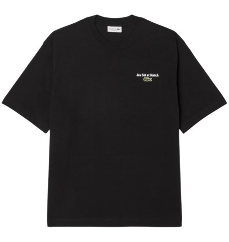 Lacoste Loose Fit Heavy Jersey Printed - black