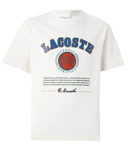 Lacoste Print Cotton - ecru white