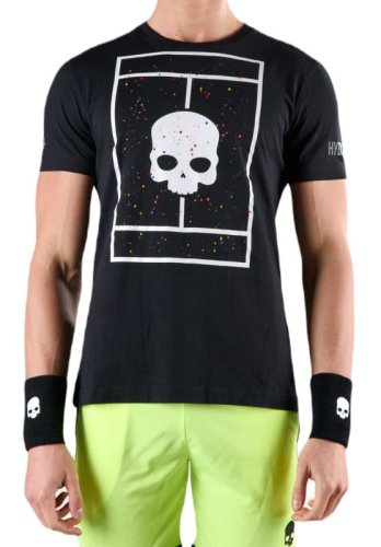 Hydrogen Court Cotton T-Shirt - black paint