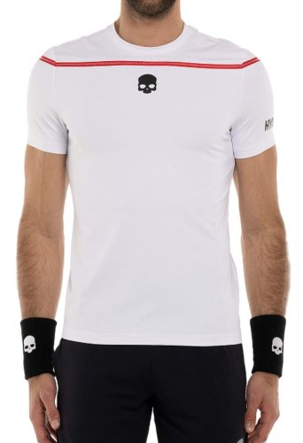 Hydrogen Tennis Zig Zag Tape T-Shirt - white/red