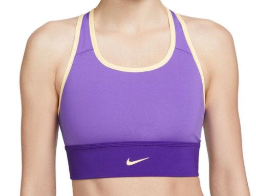 Nike Dri-Fit Swoosh Long Line Bra W - psychic purple/electro purple/melon tint