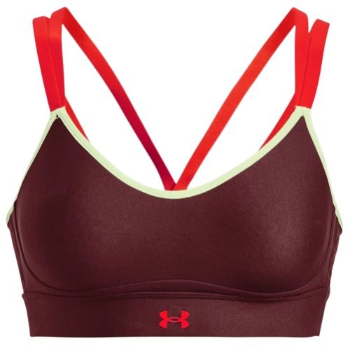 Under armour Women's UA Infinity Low Strappy Sports Bra - chestnut red/phosphor gree