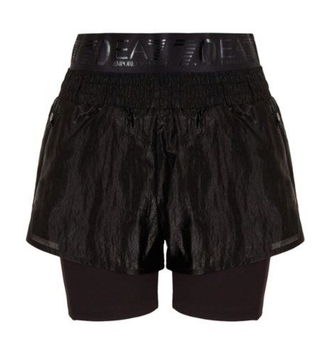 EA7 Woman Woven Shorts - black
