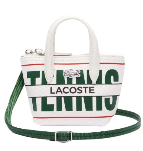 Lacoste L.12.12 Coated Mini Canvas Tote Bag - white/green