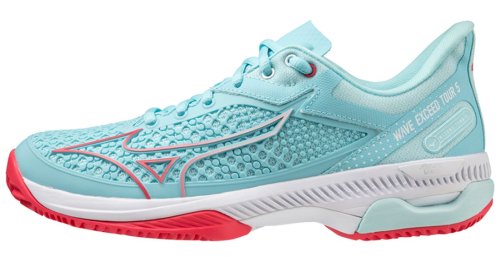 Mizuno Wave Exceed Tour 5 CC - tanager turquoise/fiery coral/white