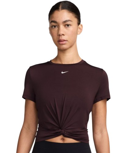 Nike One Classic Dri-Fit Twist Short Sleeve - burgundy crush/white