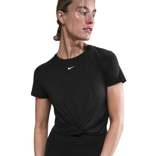 Nike One Classic Dri-Fit Twist Short Sleeve Top - black/white