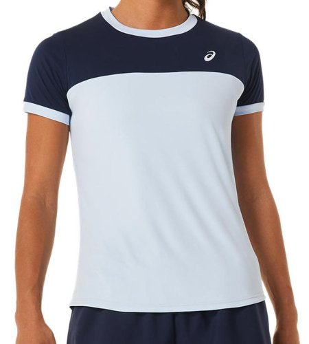 Asics Court Short Sleeve Top - soft sky/midnight