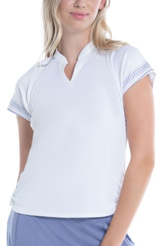 Lucky in love All About Ikat Stripe Short Sleeve Top - white
