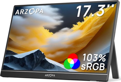 Arzopa A1M 17.3-inch 1080p Portable Monitor for PS5 / Xbox / Switch / PC