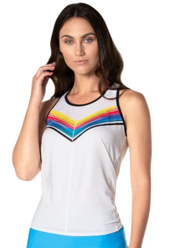 Lucky in love Tropical Sublime Off Tropic Tie Back Tank - white