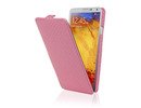 Samsung N9005 Galaxy Note 3 Carbon Fibre Flip Case Cover Pink maks