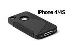 Apple iPhone 4/4S S Line Wave Silicone Back Case Cover Bumper Black maks