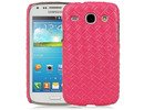 Samsung i8260 Galaxy Core Diamond Weave Leather Back Case Cover Pink Red maks