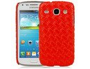 Samsung i8260 Galaxy Core Diamond Weave Design Leather Back Case Cover Red maks