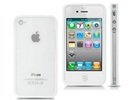 Apple iPhone 4/4S silicon bumper clear white back case cover maks
