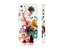 Apple iPhone 5 White Flower Swirl silicone gel back case cover bumper maks