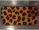 Apple iPhone 4/4S Diamond Swarovski Amber Leopard Back Case Cover maks vāciņš