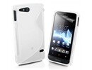 Sony ST27i Xperia Go S Line Silicone Back Case Cover Bumper White maks